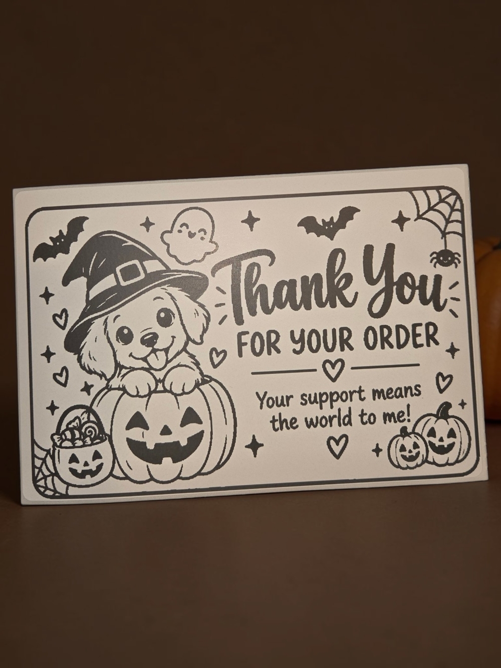 Halloween Thank You Thermal 4x6 Stickers- Puppy Design